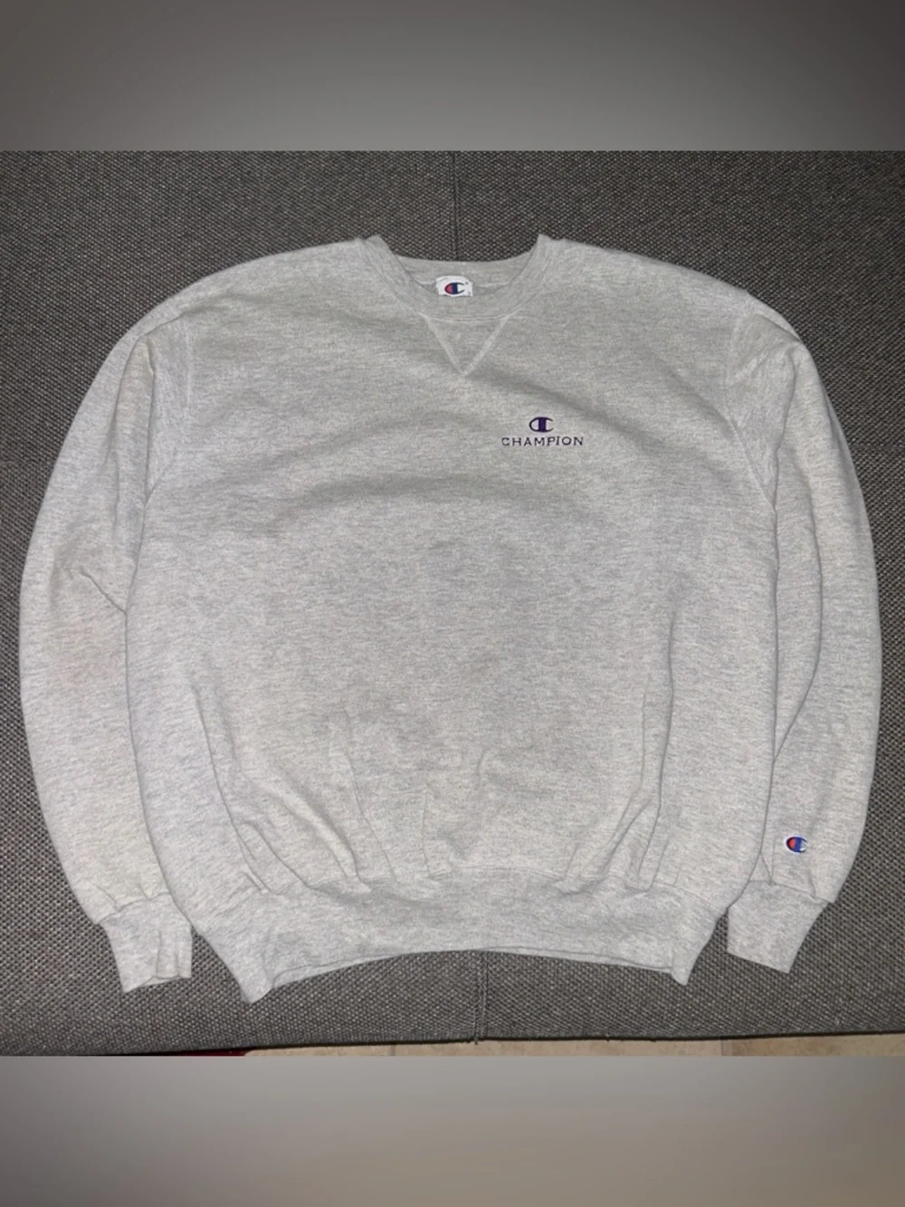 Rare 90s Champion Men's Gray Crewneck Sweatshirt - Picture 1 of 5